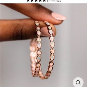 Isla opal hoop earrings in rose gold